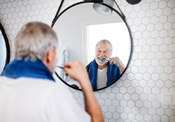 Man brushing his teeth