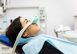 Woman getting nitrous oxide sedation
